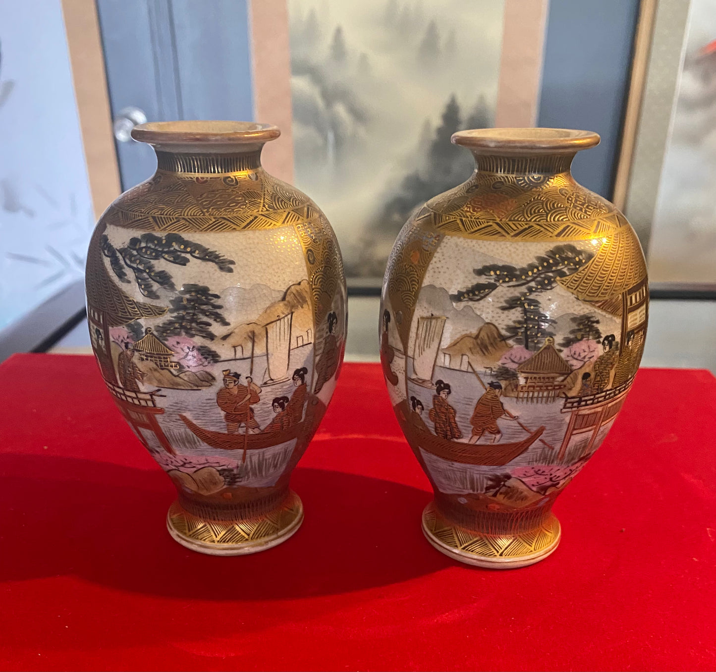 Japanese Satsuma Pair of Vases