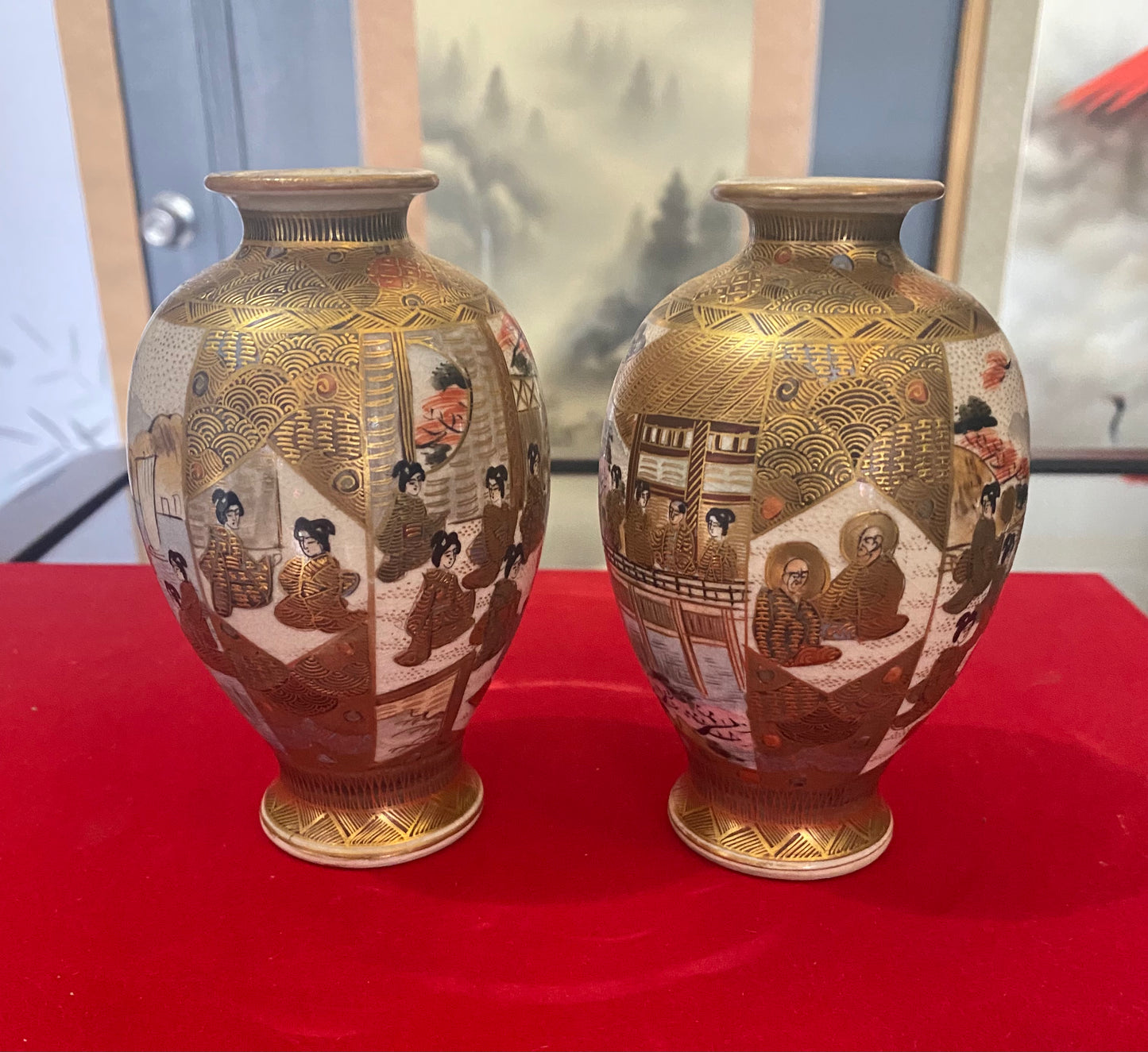 Japanese Satsuma Pair of Vases
