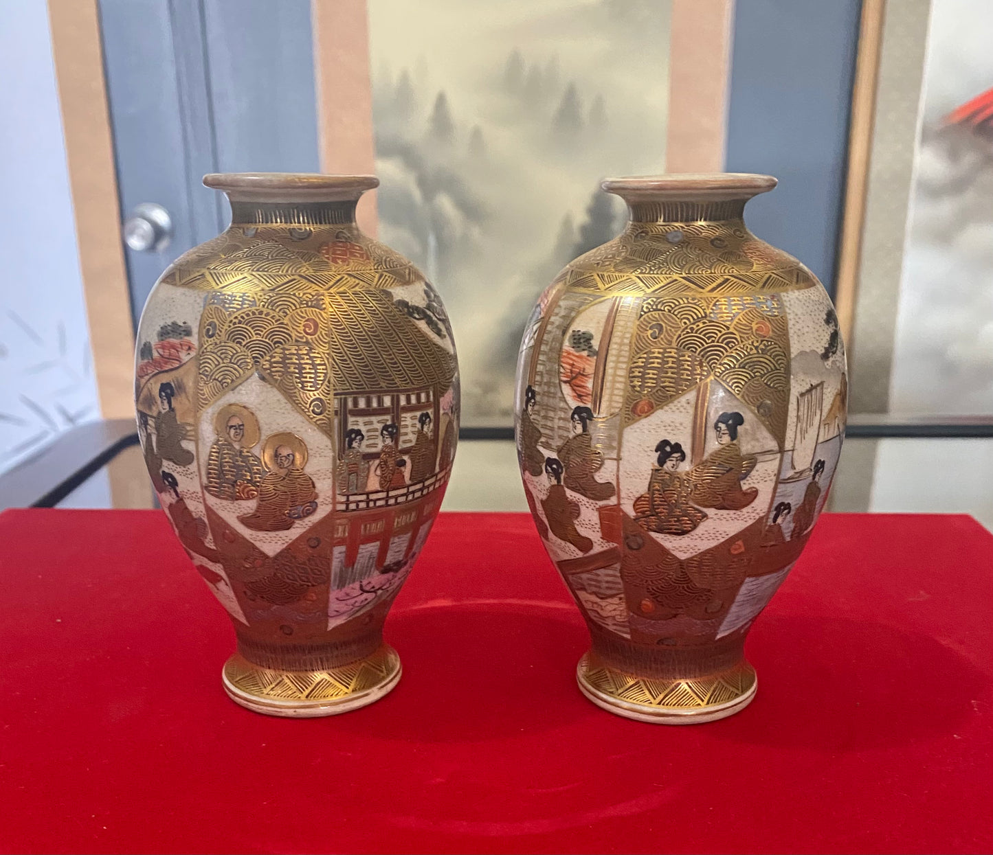 Japanese Satsuma Pair of Vases