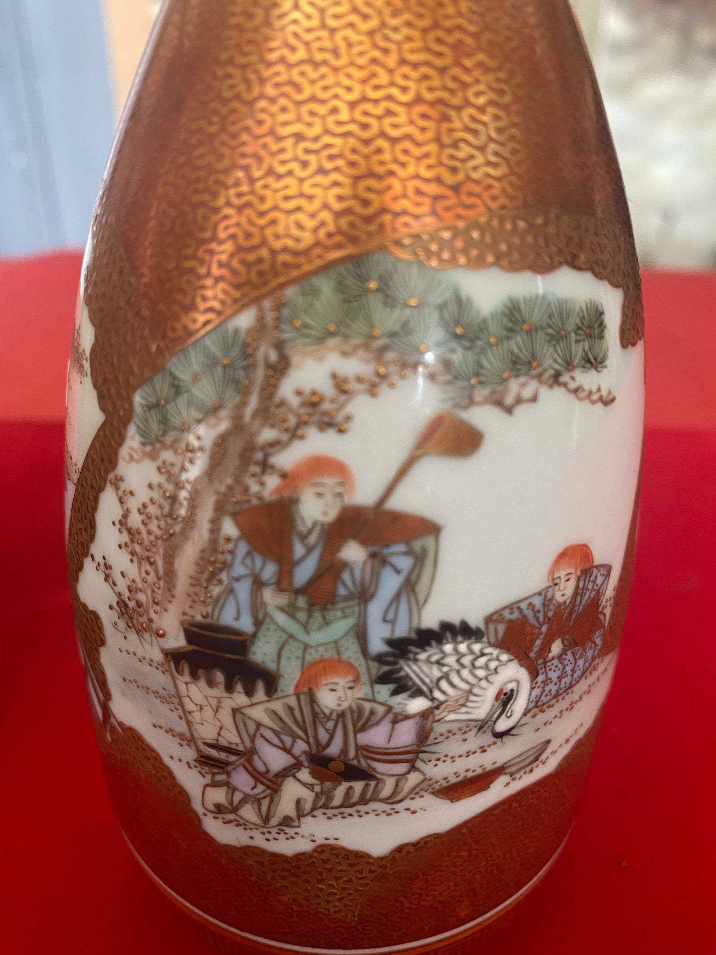 Japanese Pair of Kutani Sake Bottles