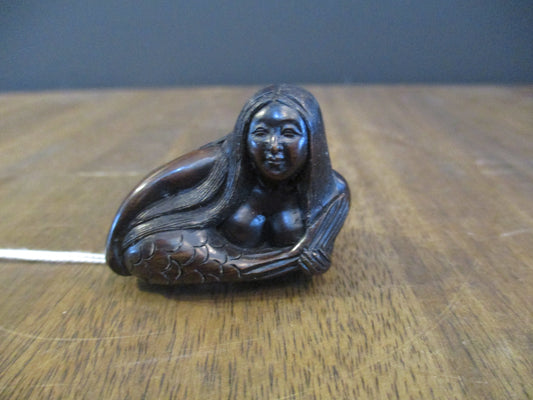 Japanese Wooden Netsuke - Mermaid