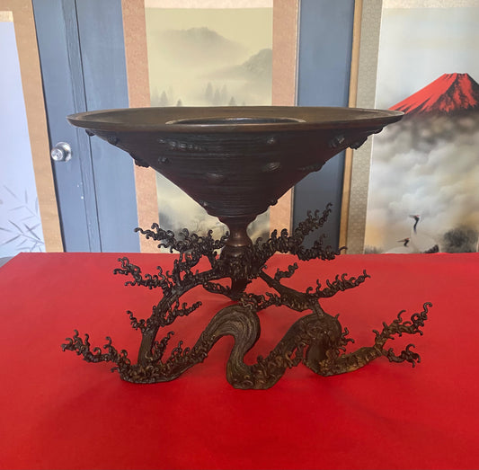 Japanese Bronze Ikebana Vase