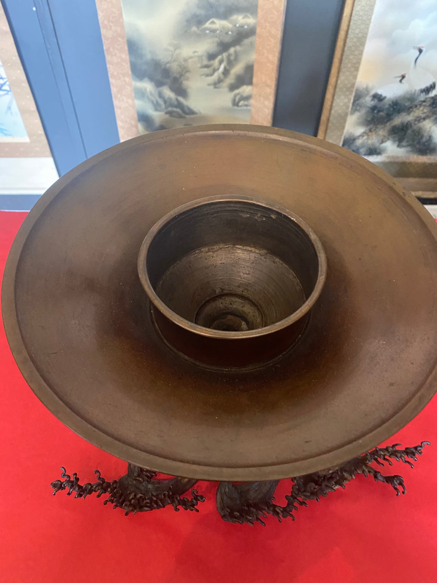 Japanese Bronze Ikebana Vase