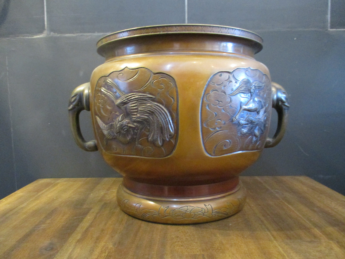 Japanese Bronze Hibachi (Pair)