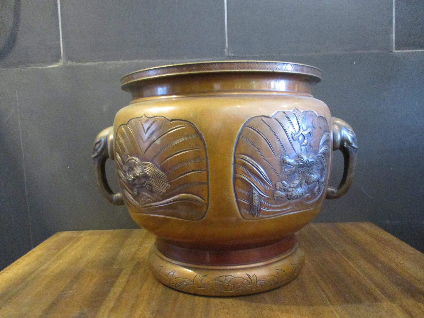 Japanese Bronze Hibachi (Pair)