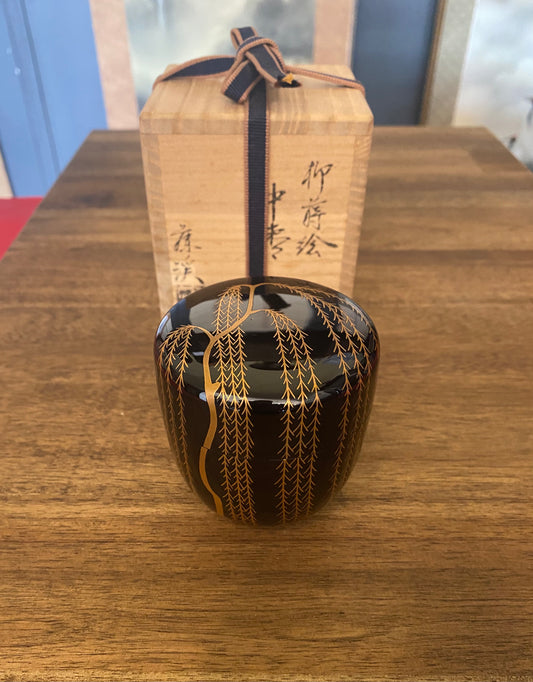 Japanese Traditional Lacquer Wooden Tea Caddy