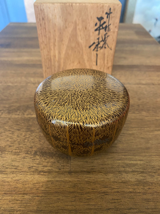 Japanese Traditional Wooden Lacquer Tea Caddy