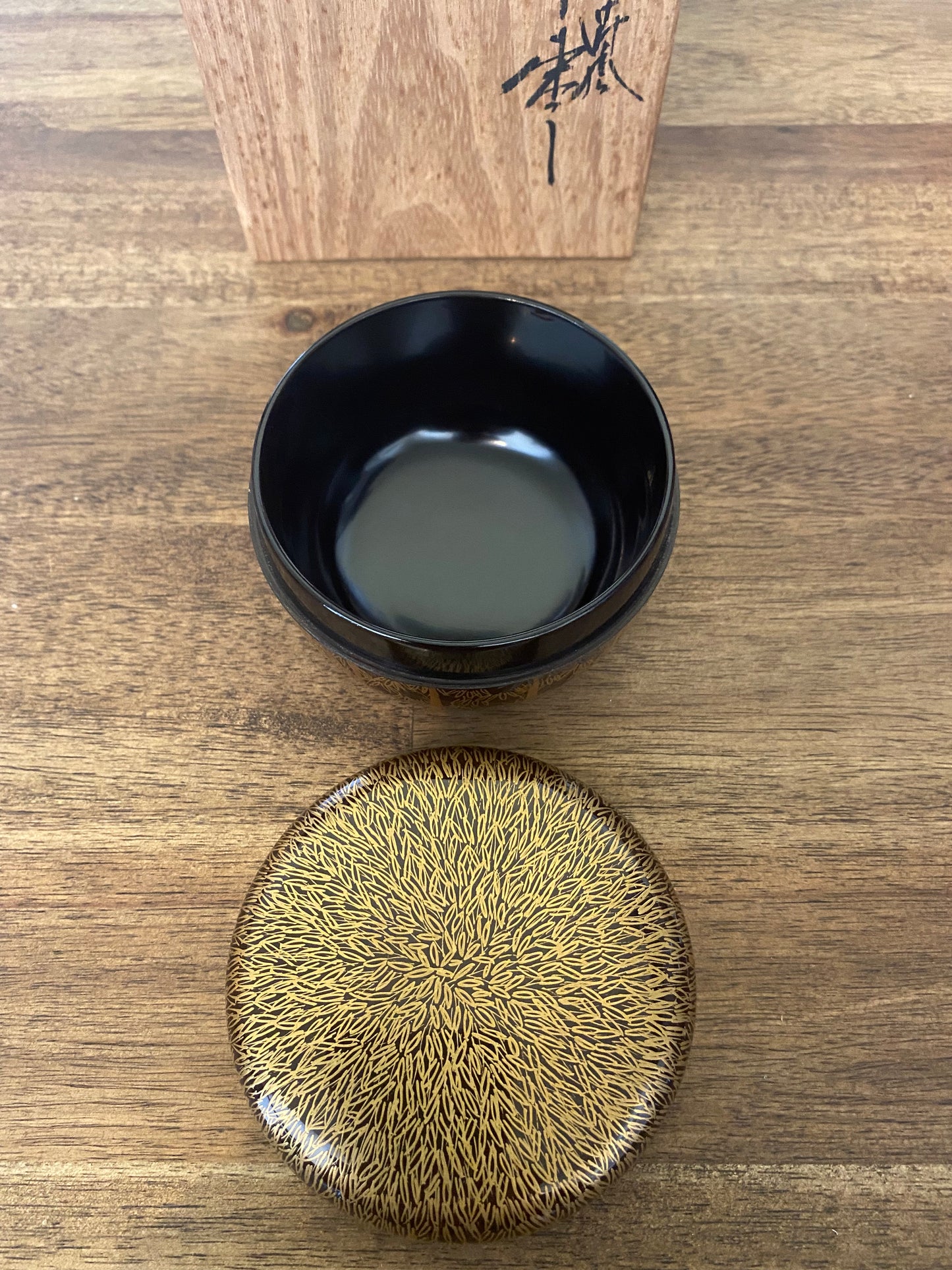 Japanese Traditional Wooden Lacquer Tea Caddy
