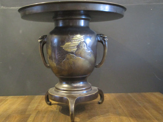 Japanese Bronze Ikebana Vase