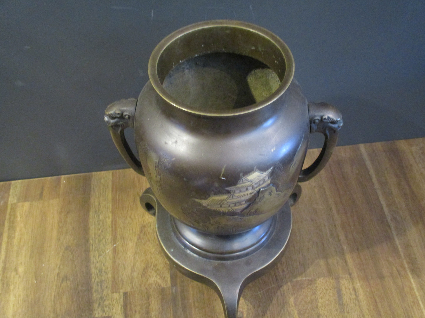 Japanese Bronze Ikebana Vase