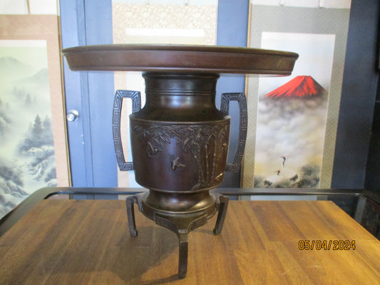 Japanese Bronze Ikebana Vase