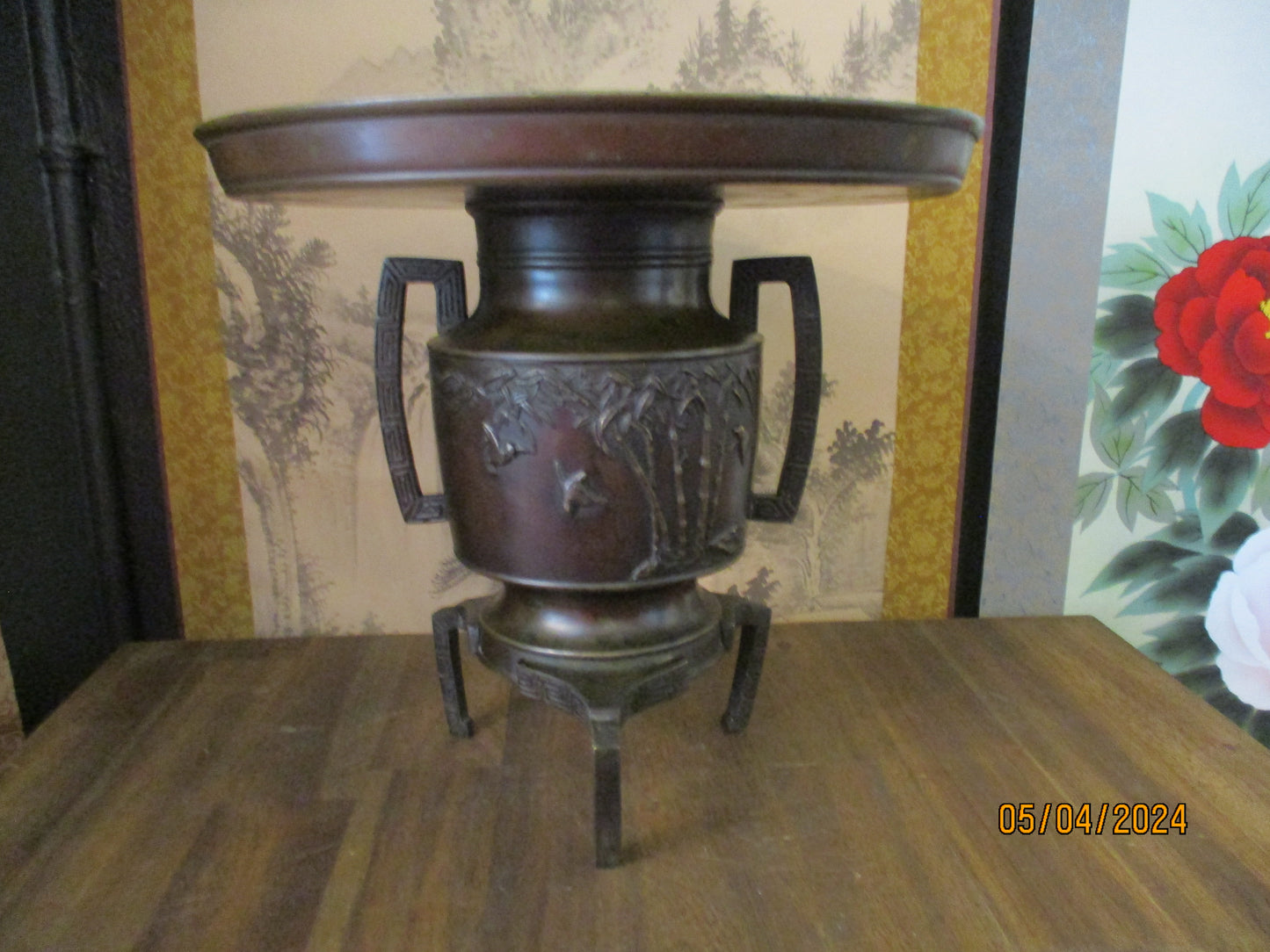 Japanese Bronze Ikebana Vase