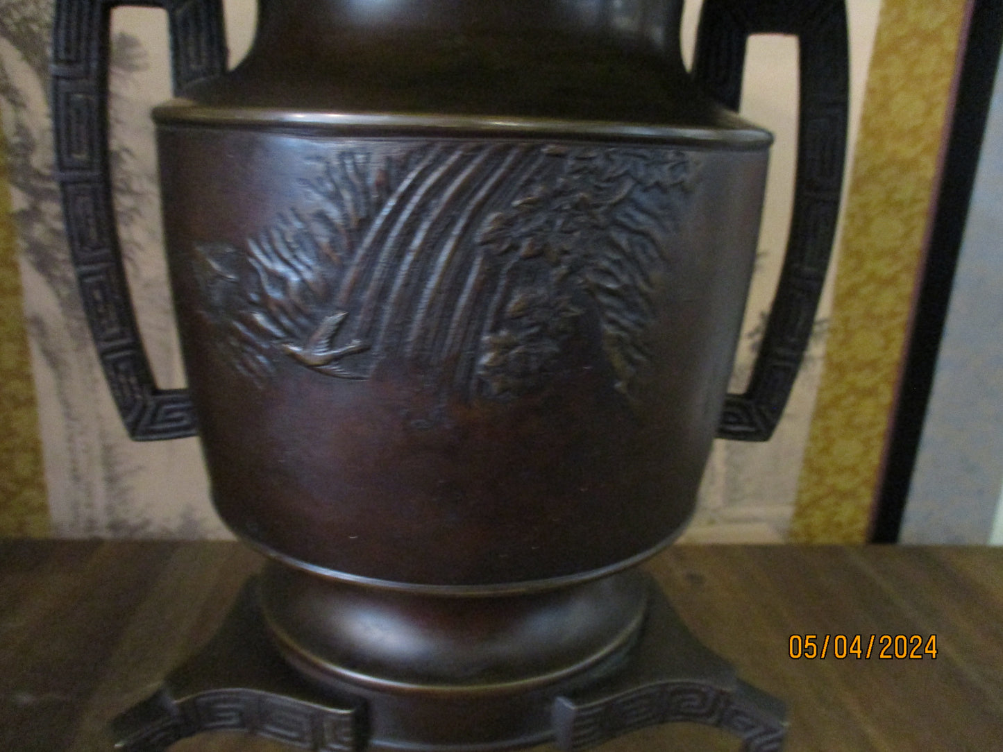 Japanese Bronze Ikebana Vase