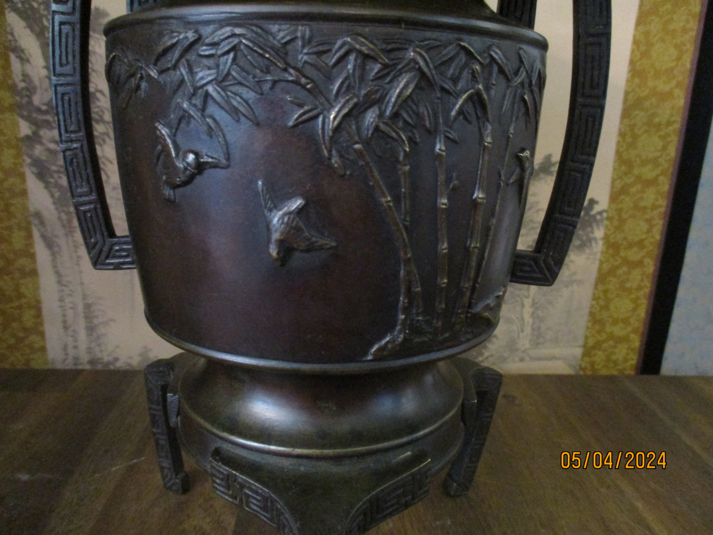 Japanese Bronze Ikebana Vase