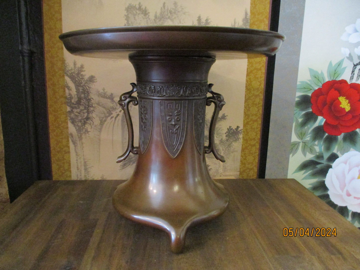 Japanese Bronze Ikebana Vase