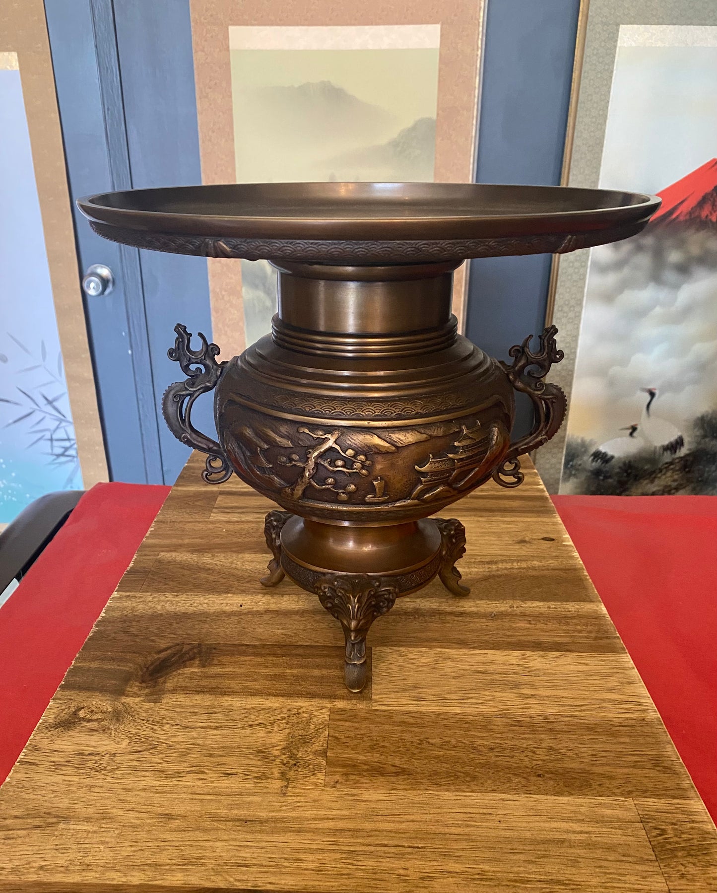 Japanese Bronze Ikebana Vase