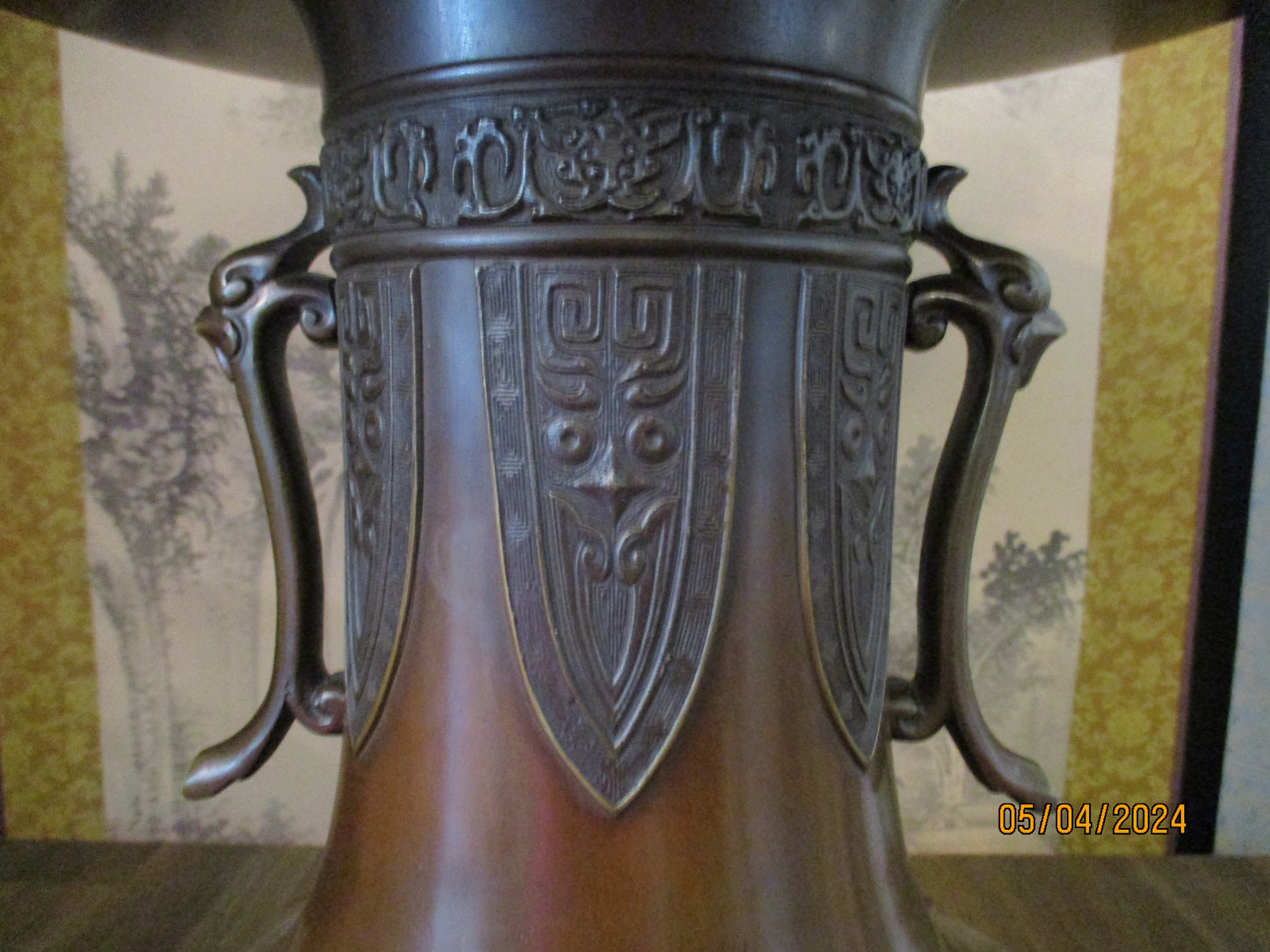 Japanese Bronze Ikebana Vase