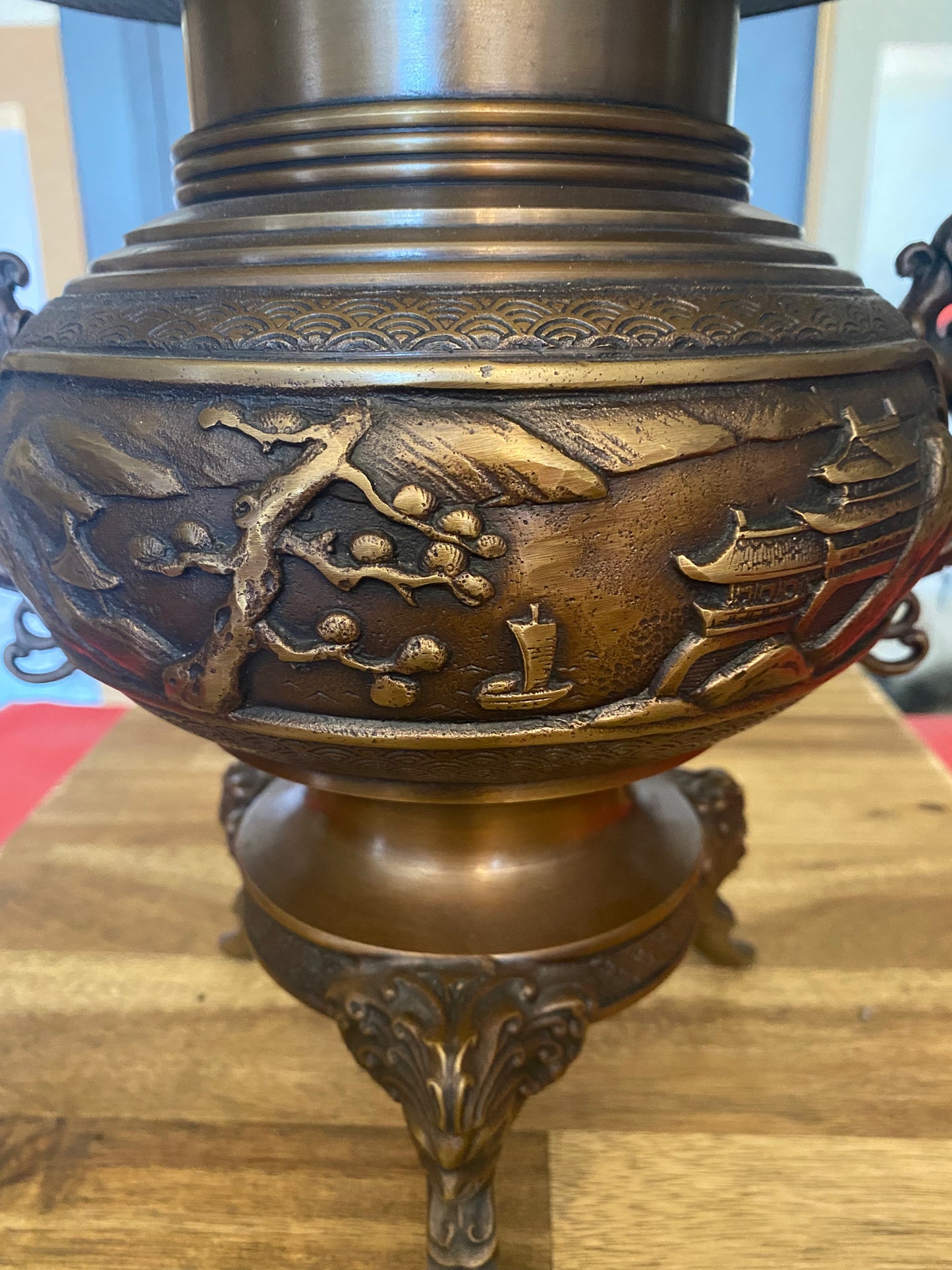 Japanese Bronze Ikebana Vase