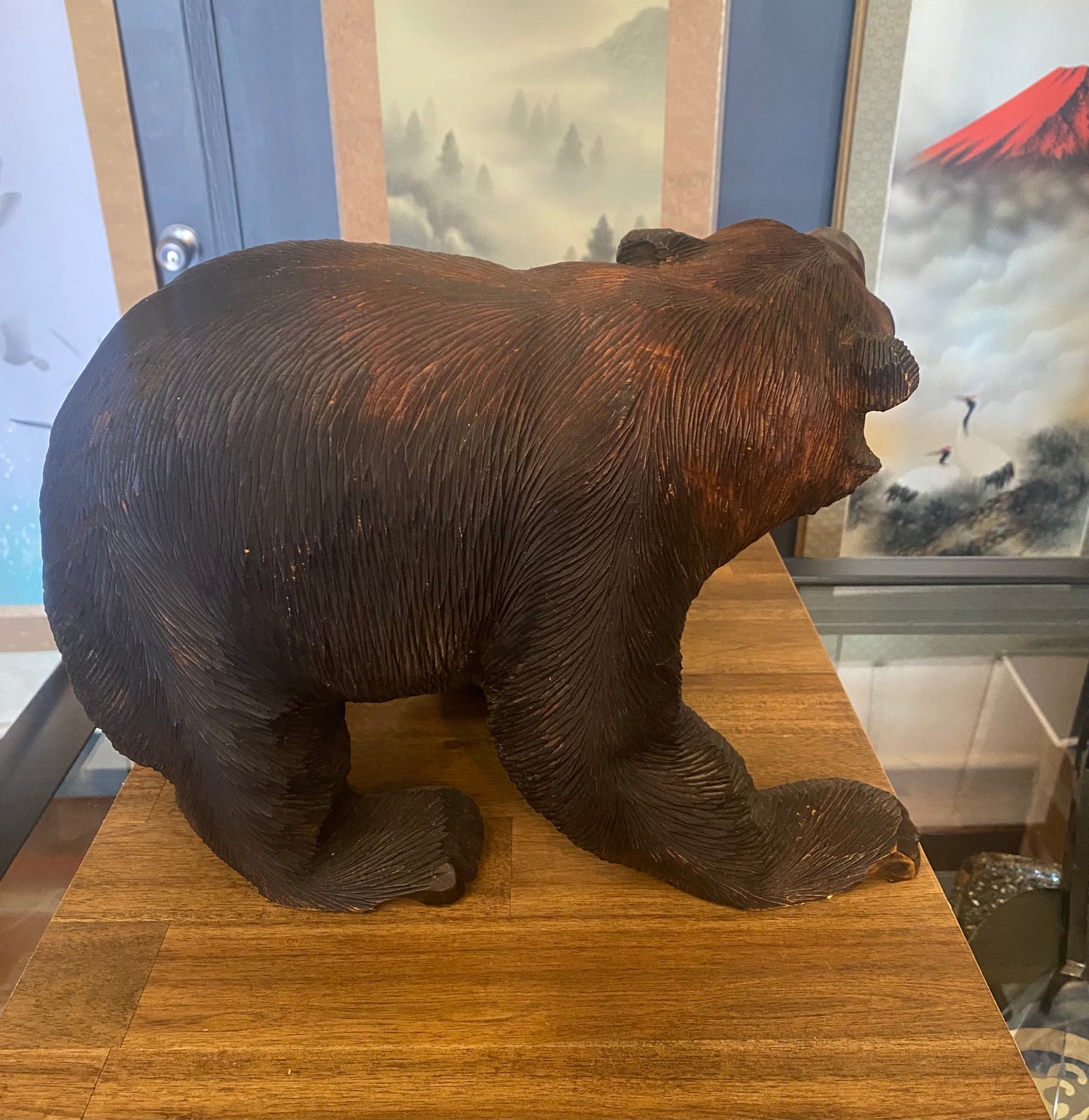 Japanese Carved Wooden Bear