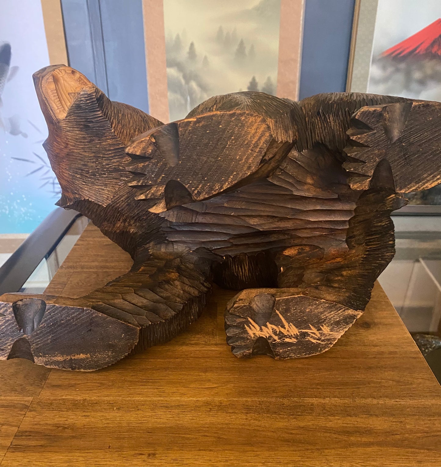 Japanese Carved Wooden Bear