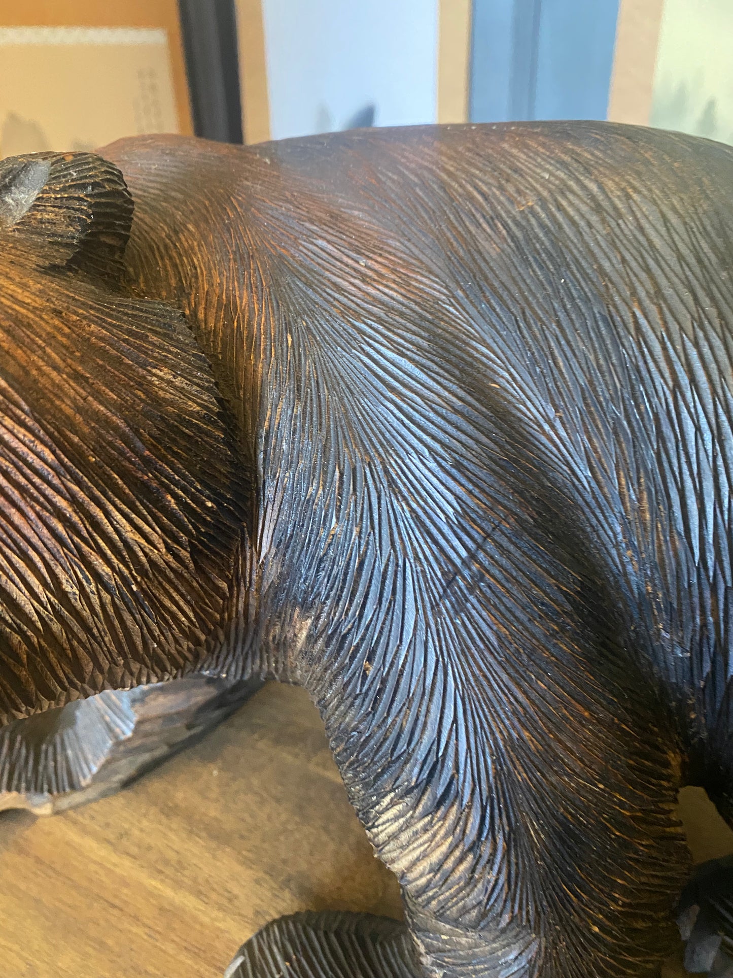 Japanese Carved Wooden Bear