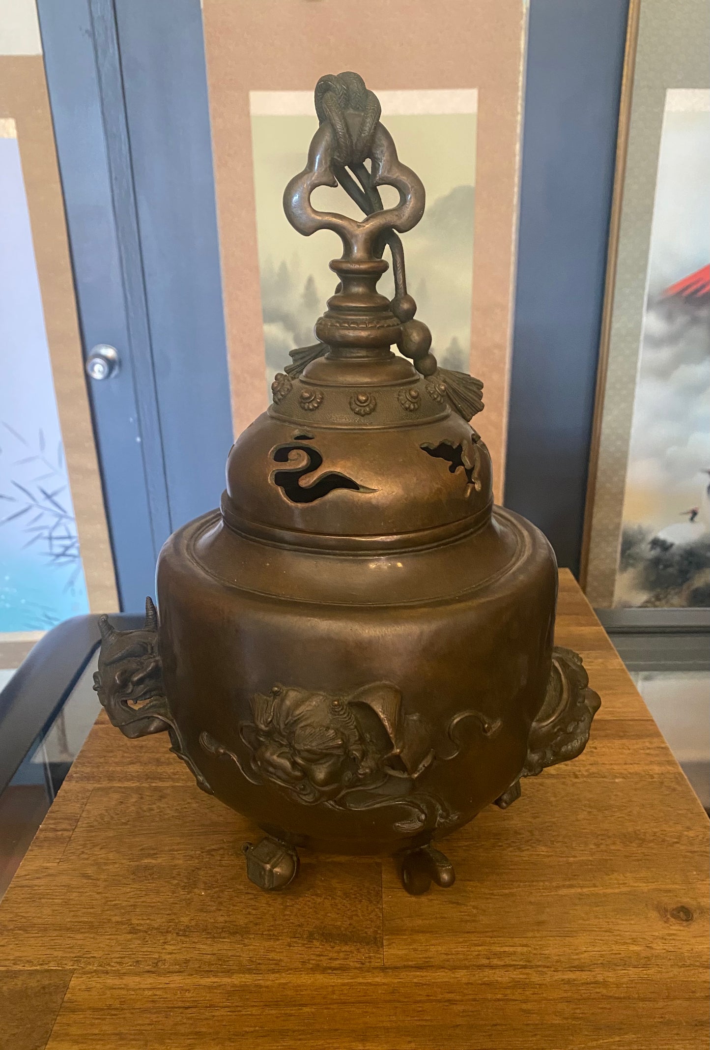 Japanese Bronze Koro Incense Burner