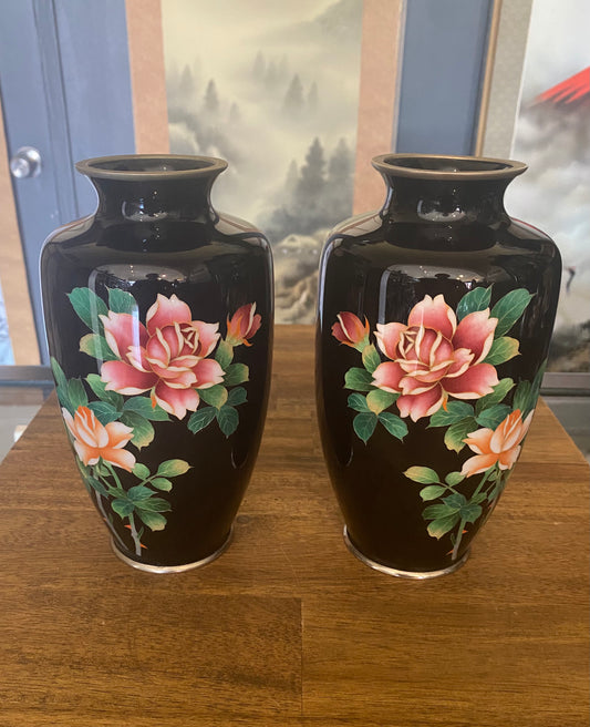 Japanese Cloisonne Pair of Vases
