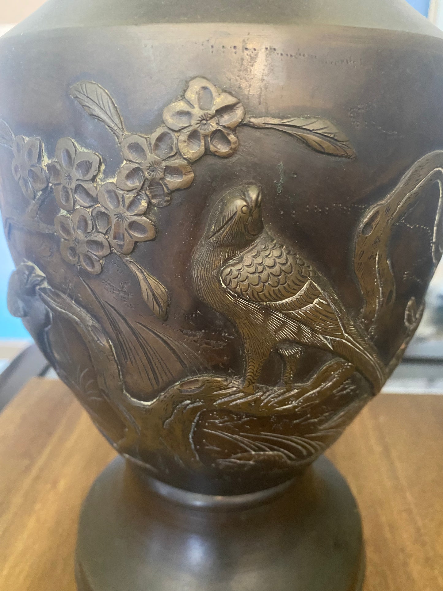 Japanese Bronze Pair of Vases