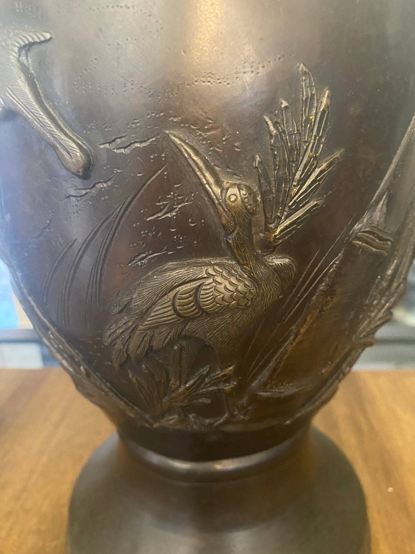 Japanese Bronze Pair of Vases