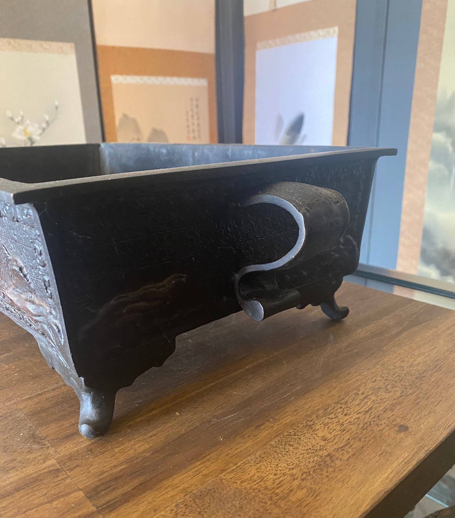 Outstanding Japanese Bronze Suiban Tray