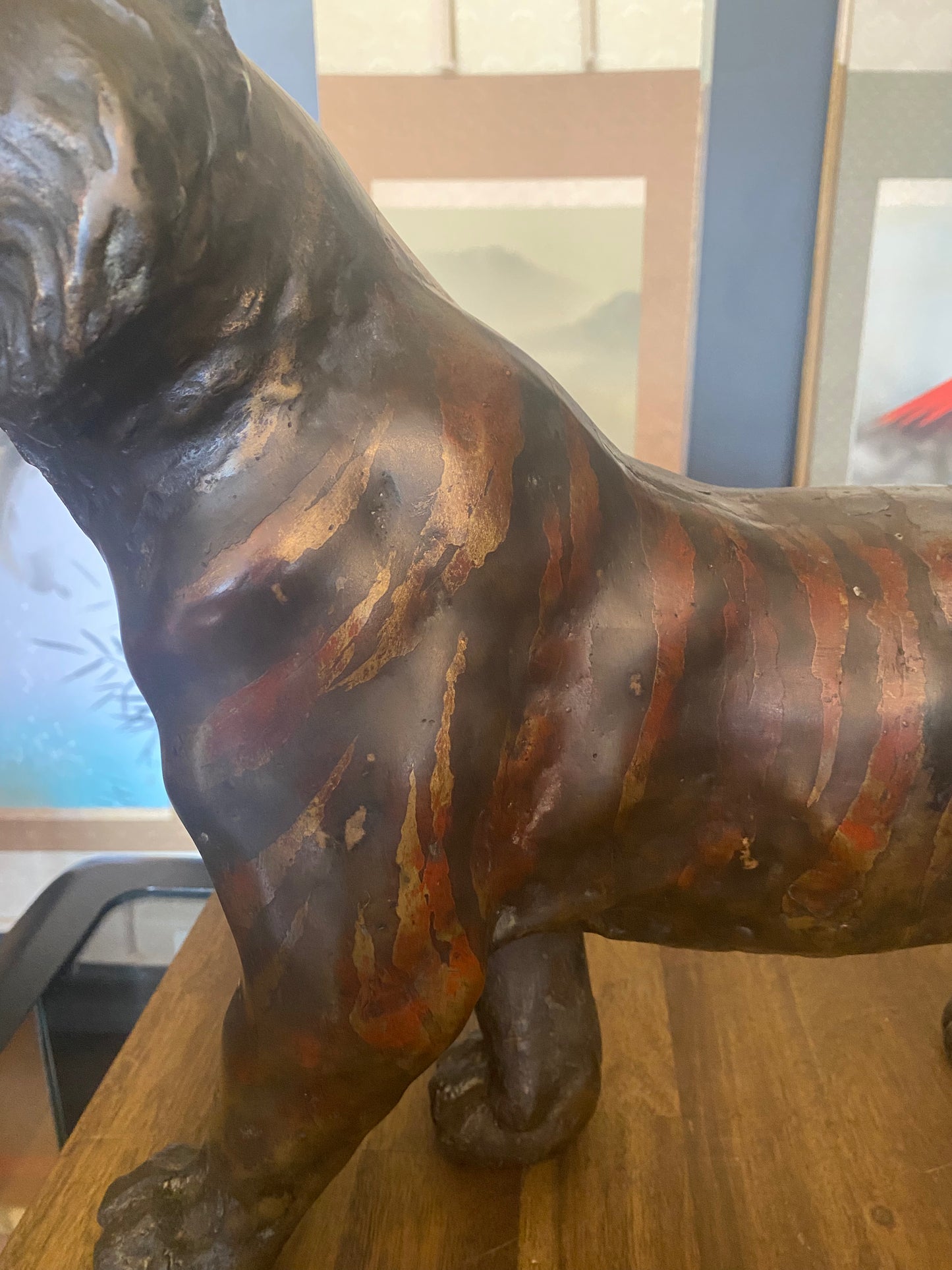 Japanese Bronze Tiger Okimono