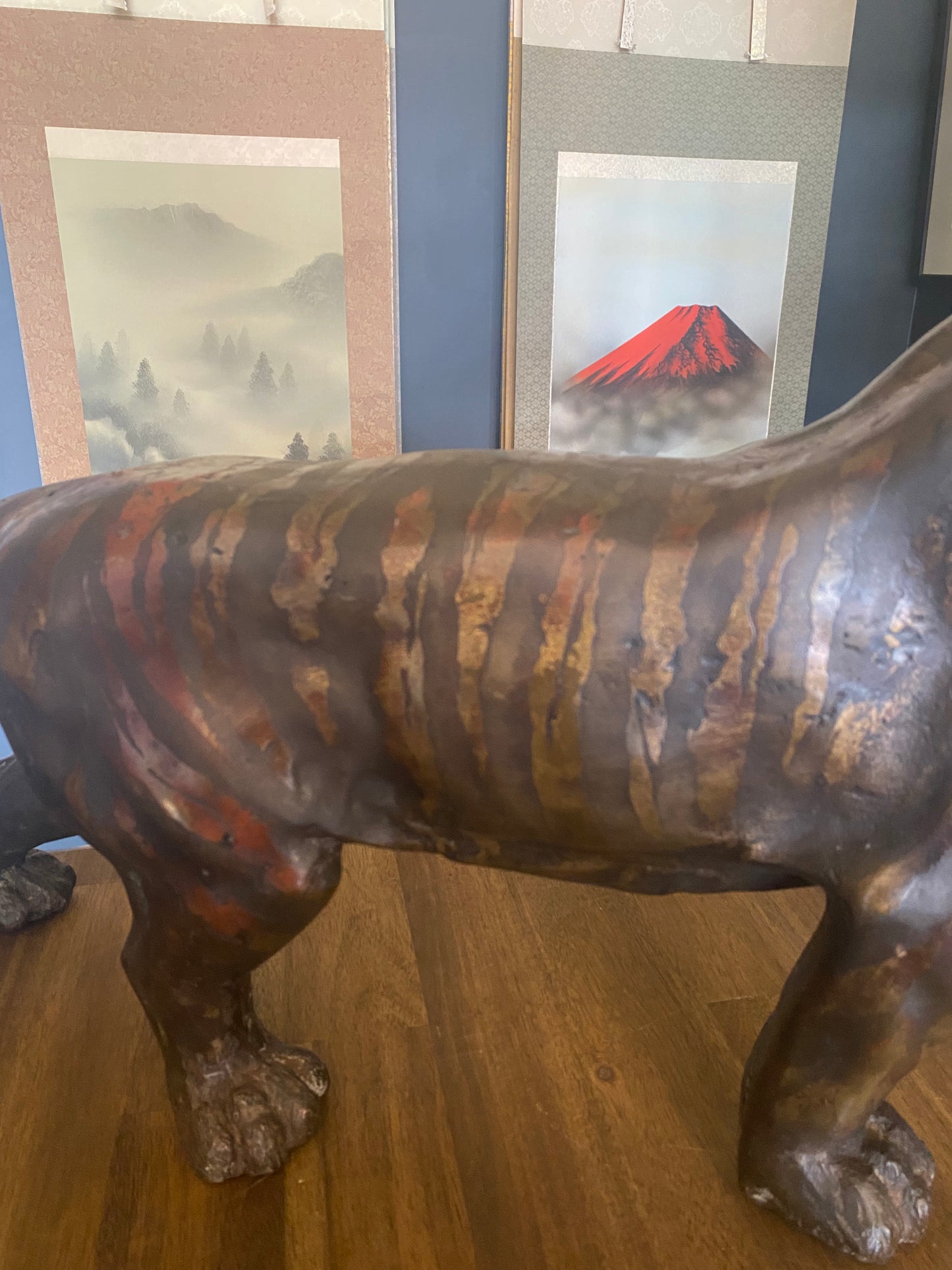 Japanese Bronze Tiger Okimono