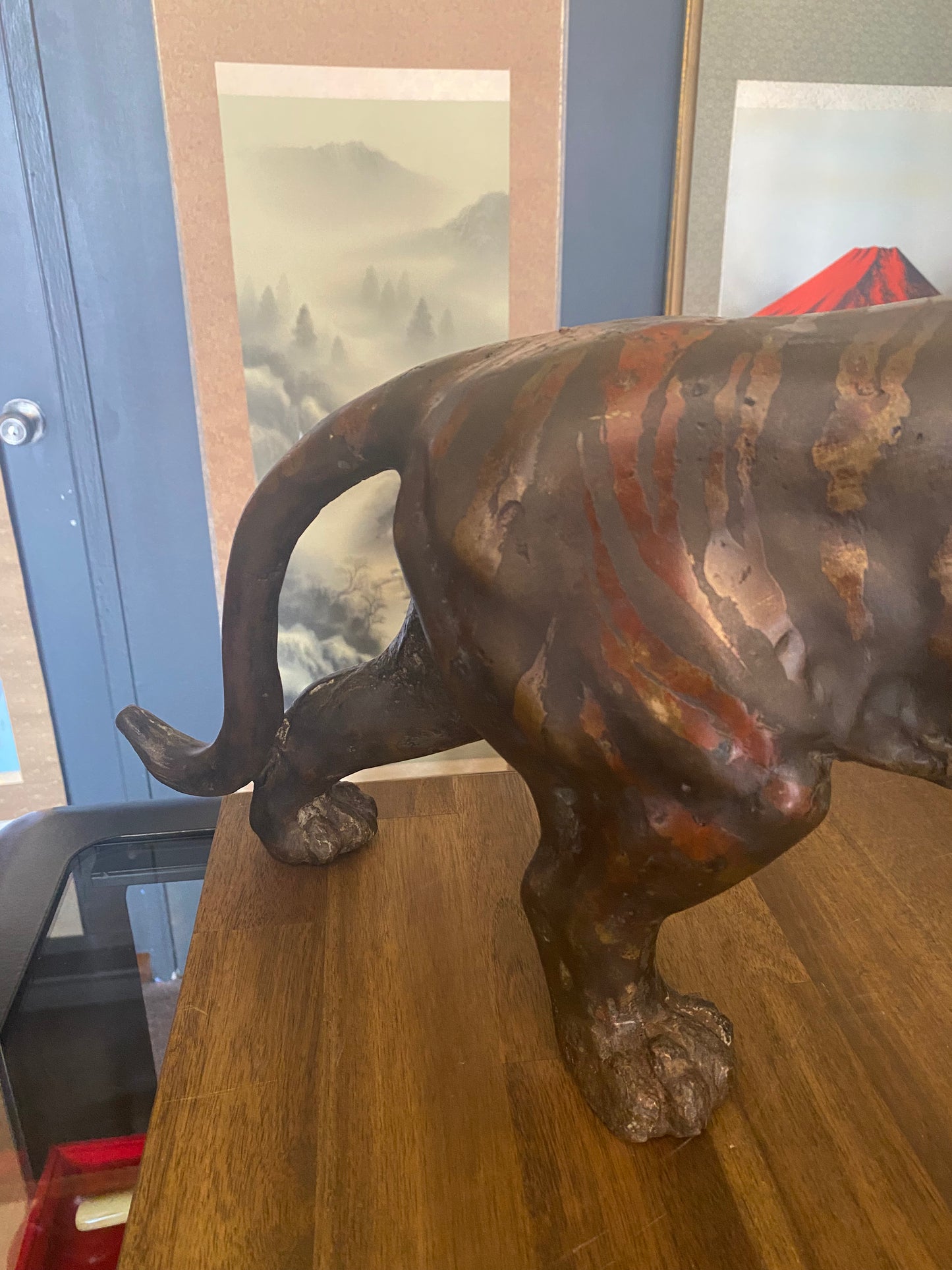 Japanese Bronze Tiger Okimono