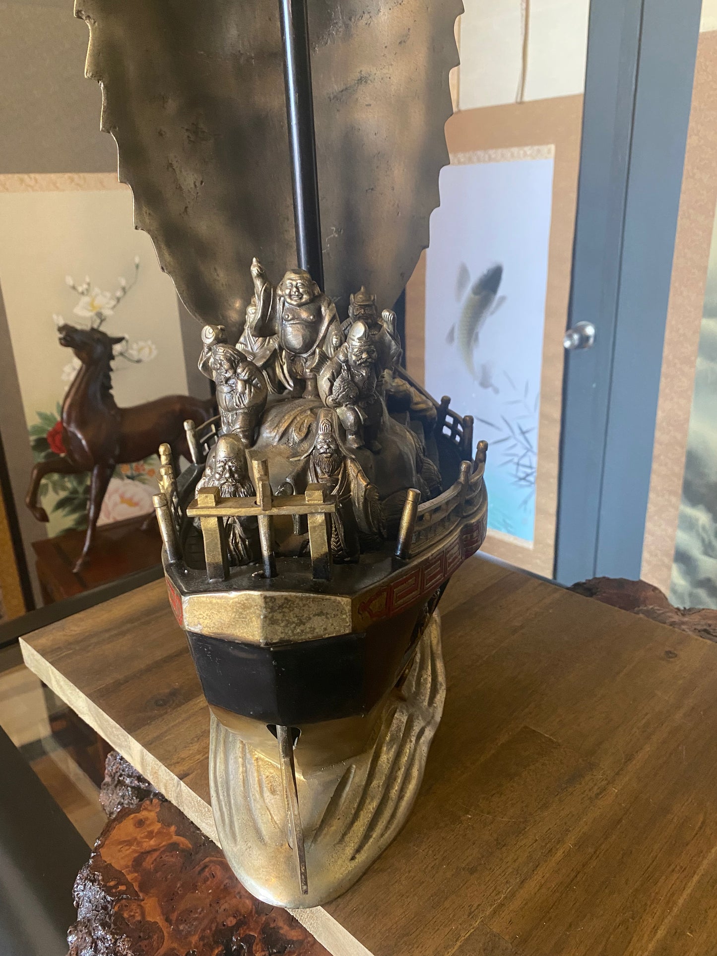 Japanese Bronze Okimono Treasure Ship