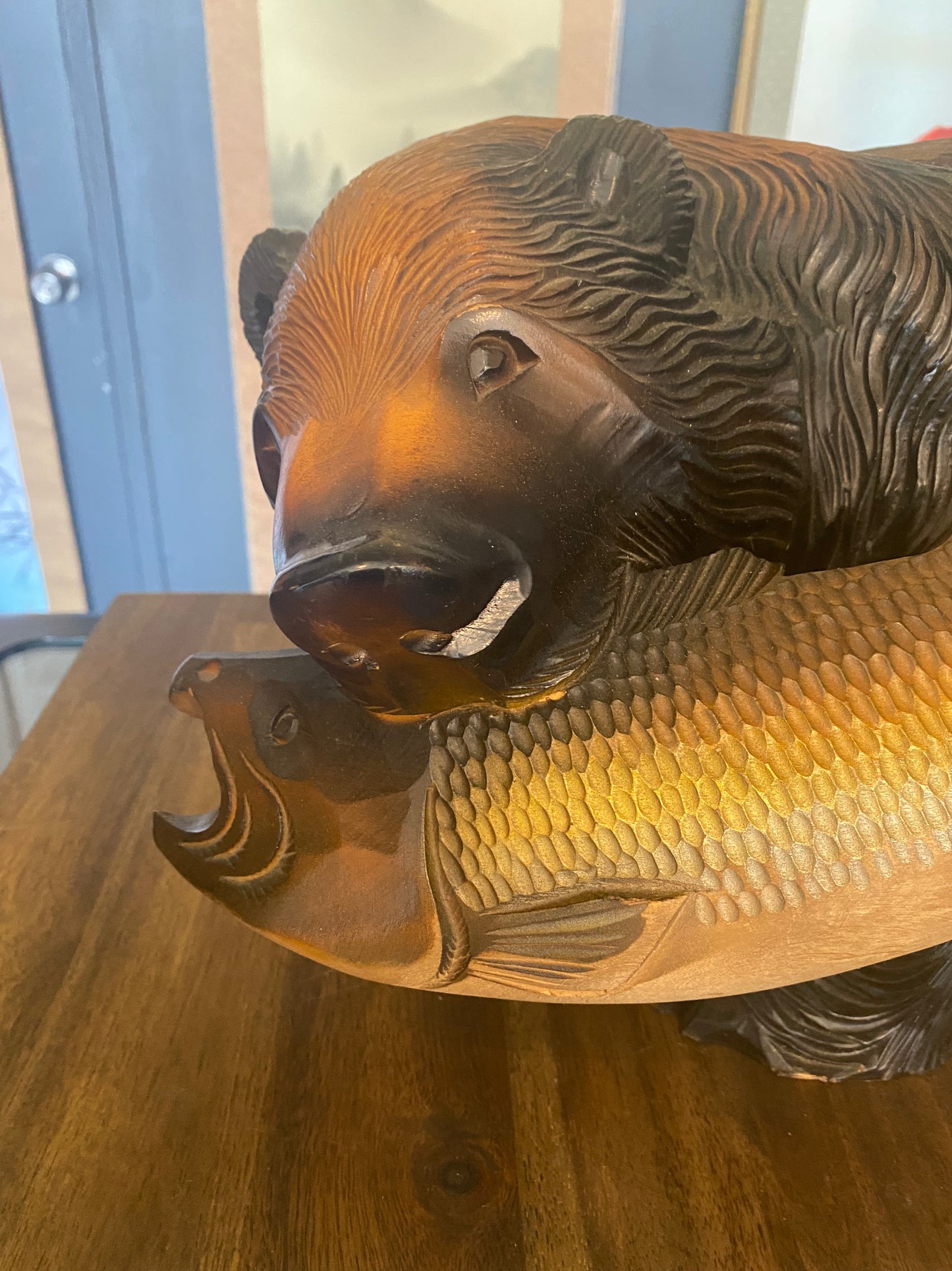 Japanese Carved Wooden Bear
