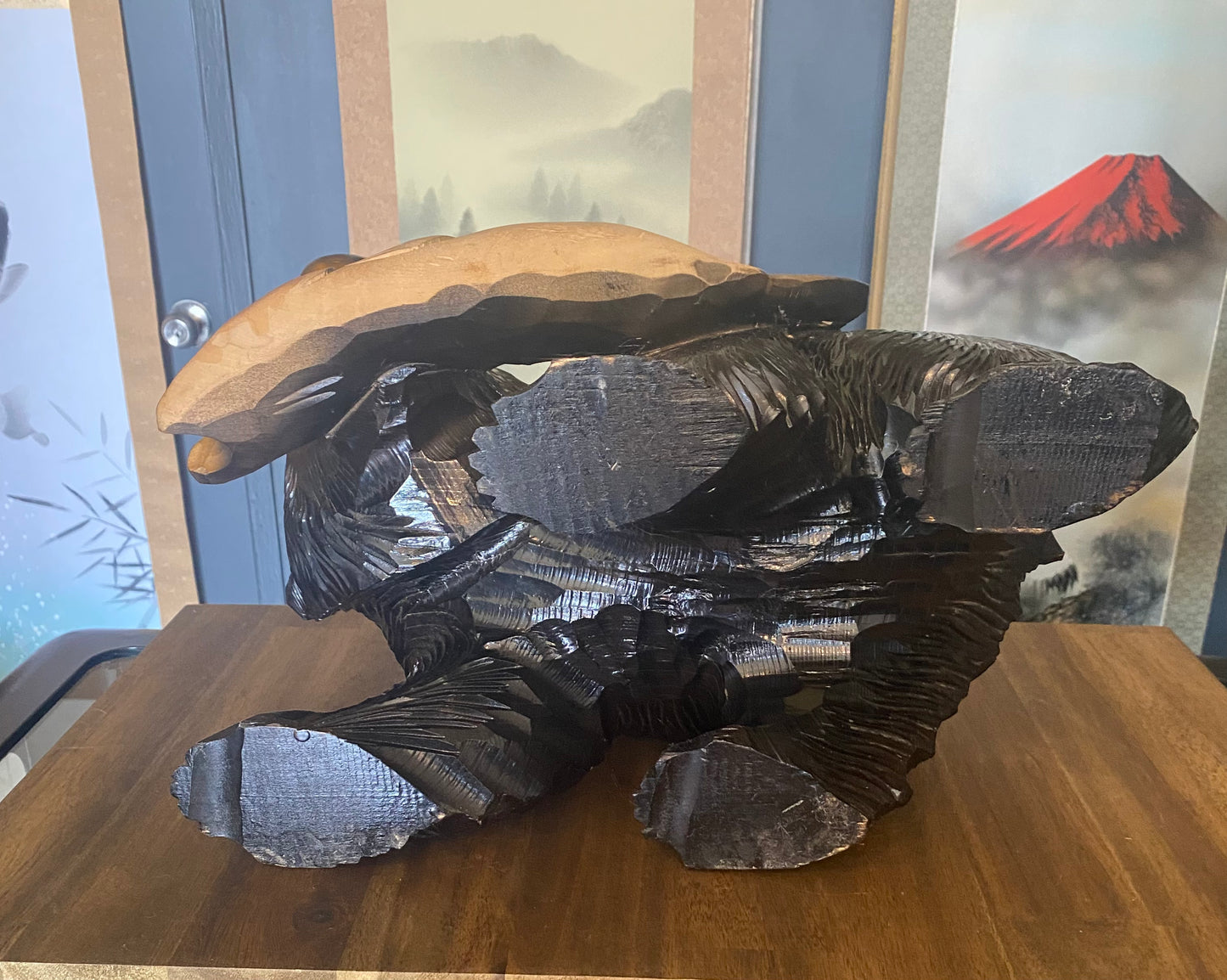 Japanese Carved Wooden Bear