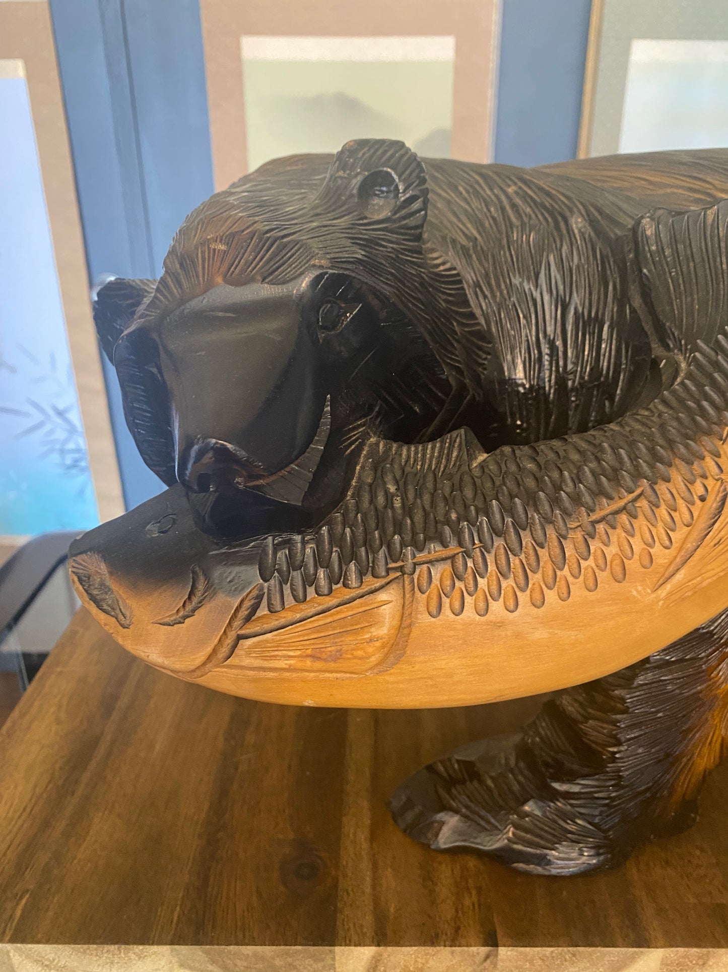 Japanese Carved Wooden Bear
