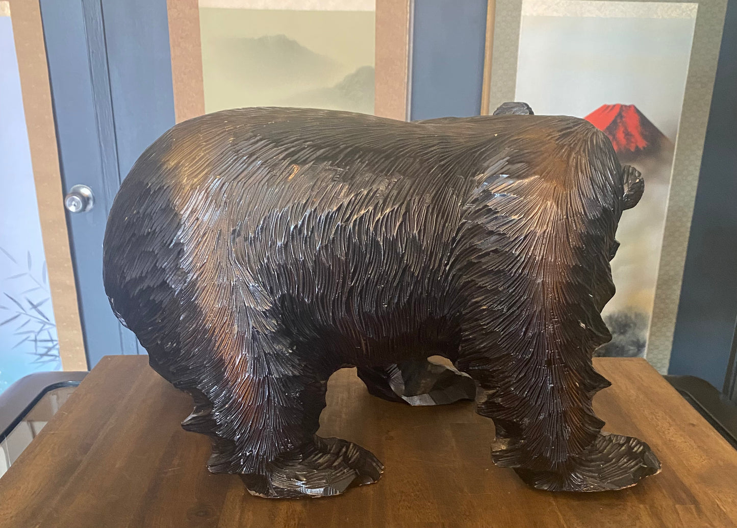 Japanese Carved Wooden Bear