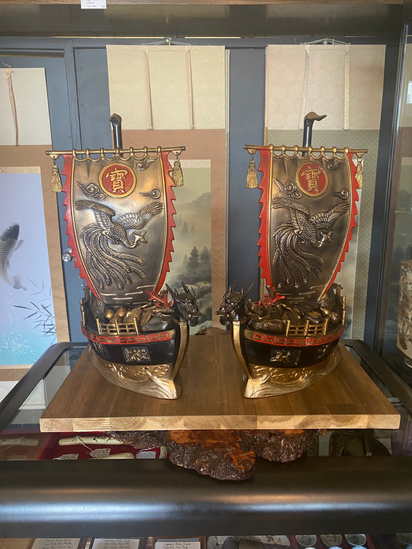 Japanese Bronze Okimono Treasure Ships