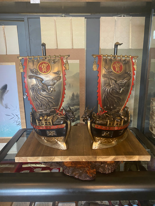 Japanese Bronze Okimono Treasure Ships
