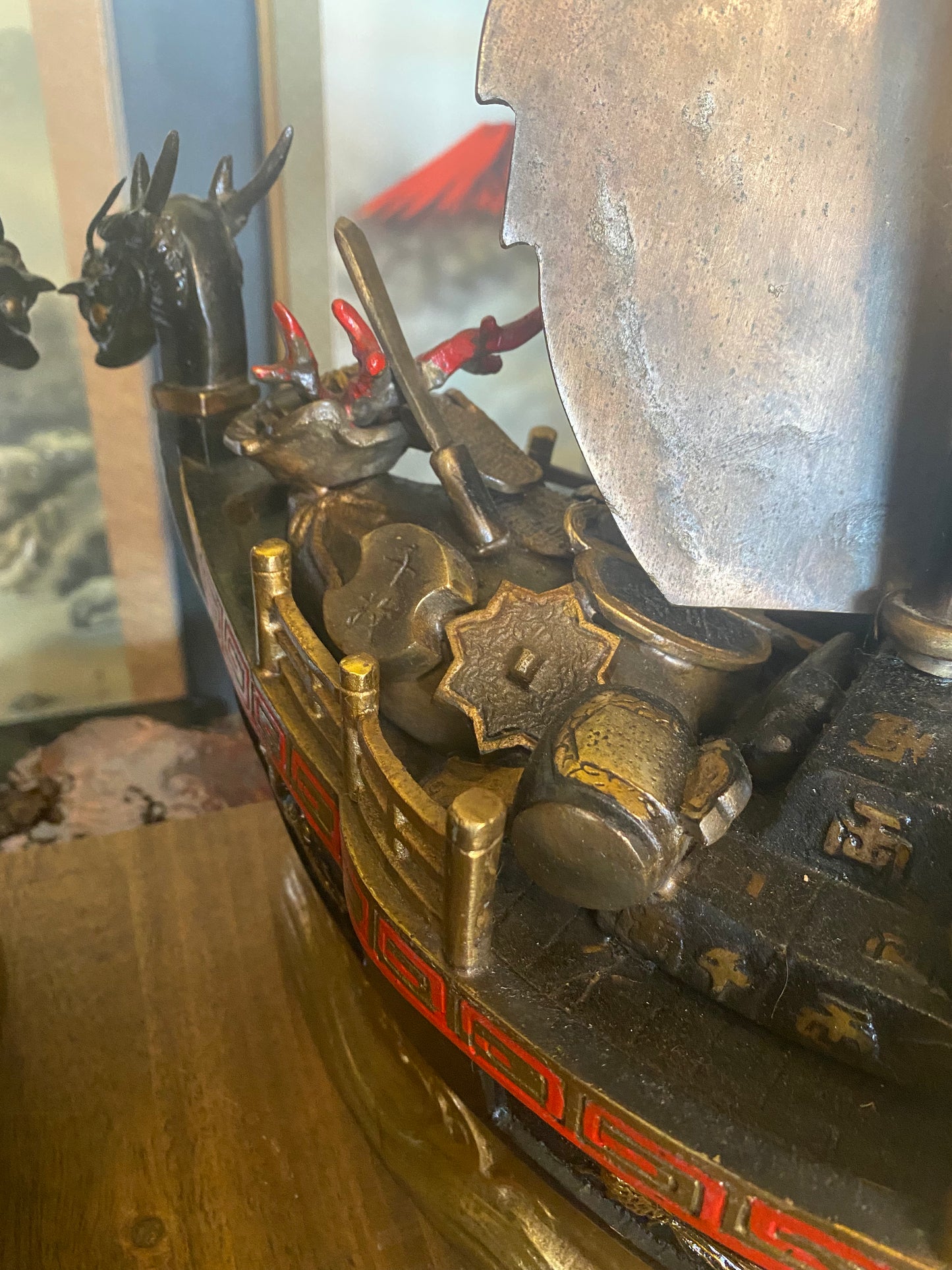 Japanese Bronze Okimono Treasure Ships