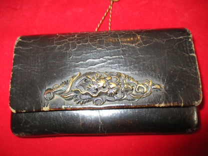 Japanese Pipe Case and Leather Tobacco Pouch
