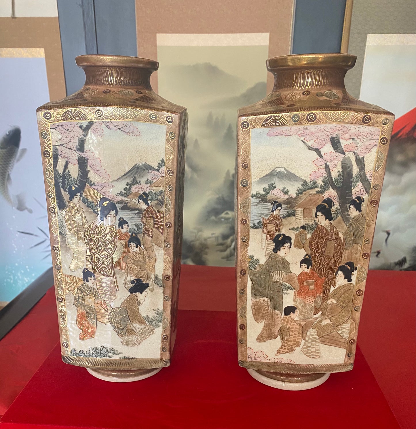 Japanese Pair of Satsuma Vases