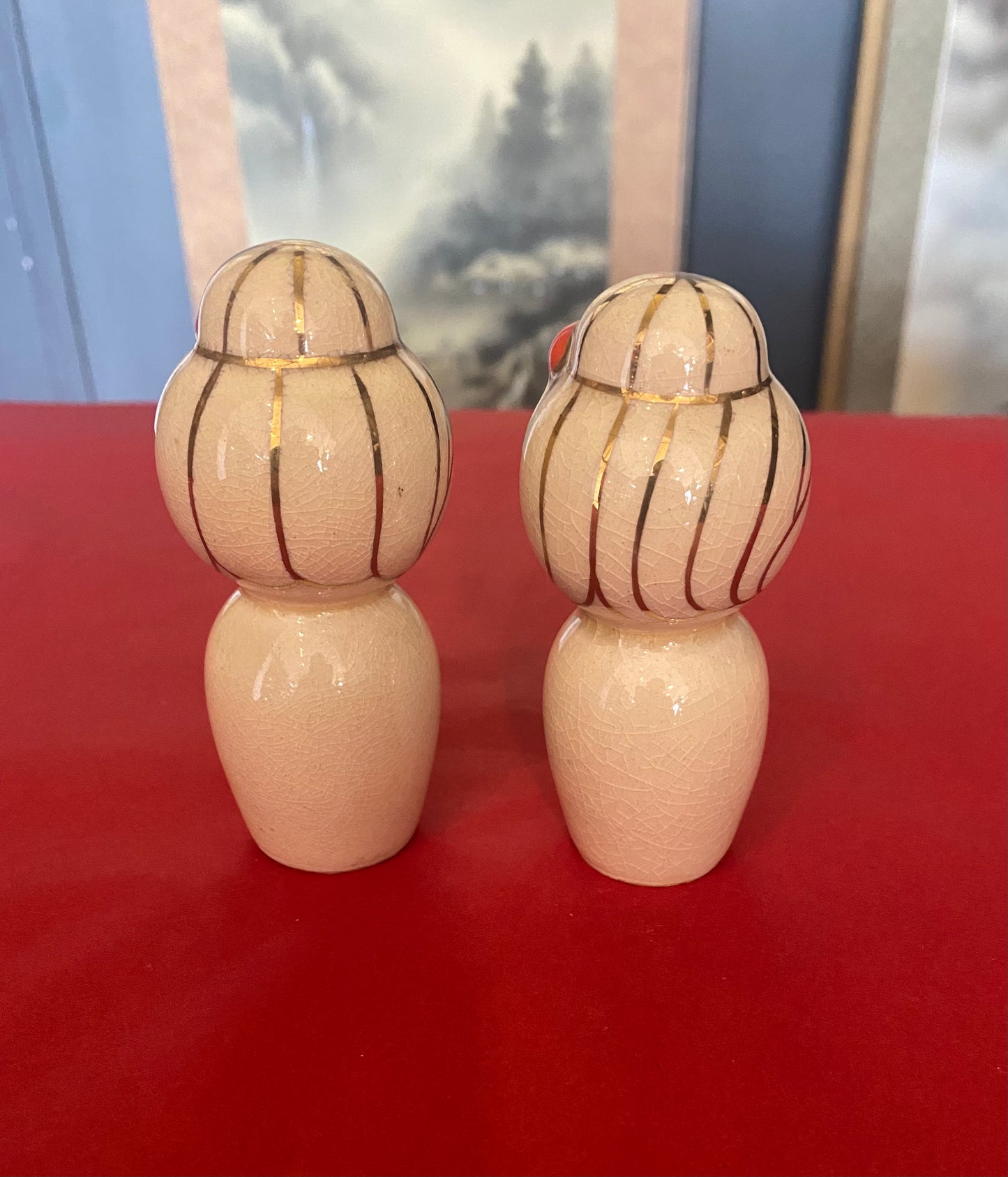 Japanese Satsuma Kokeshi Doll Set of 2