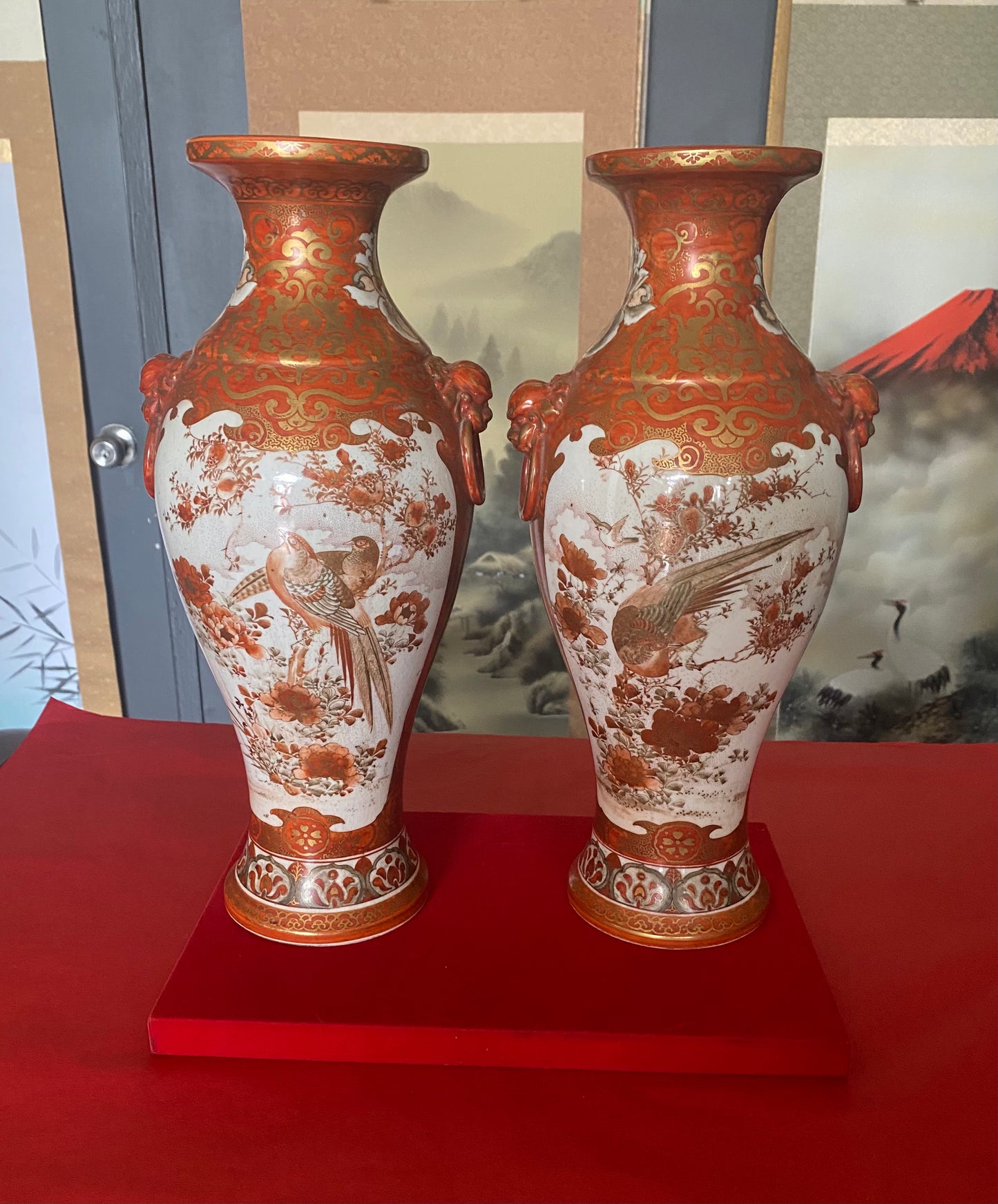 Japanese Pair of Kutani Vases