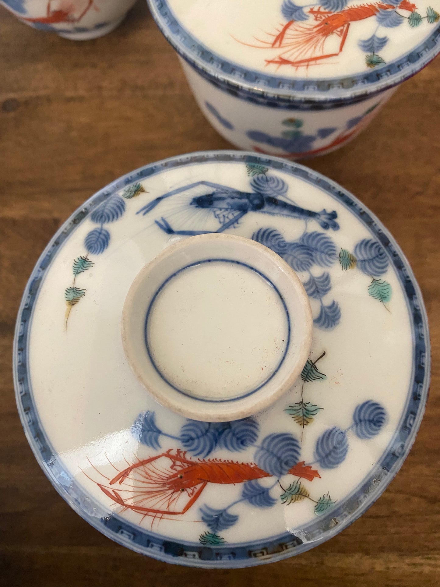 Japanese Kakiemon Lidded Bowl Set of 5