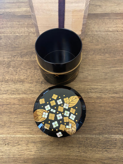 Japanese Traditional Wooden Lacquer Tea Caddy