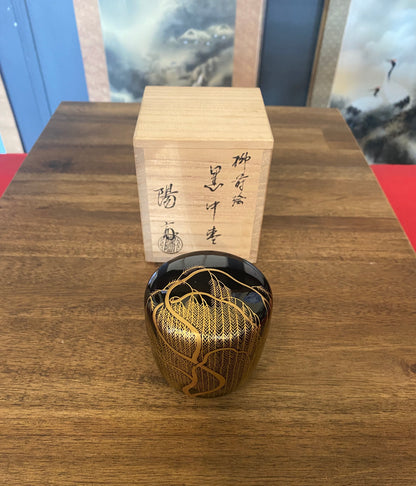 Japanese Traditional Lacquer Wooden Tea Caddy