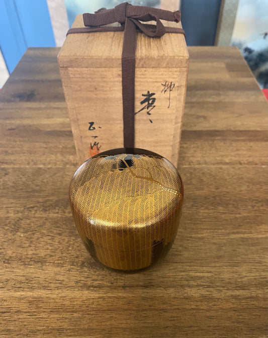 Japanese Traditional Wooden Lacquer Tea Caddy