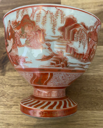 Extremely Rare Japanese Koto Ware Pedestal Bowl
